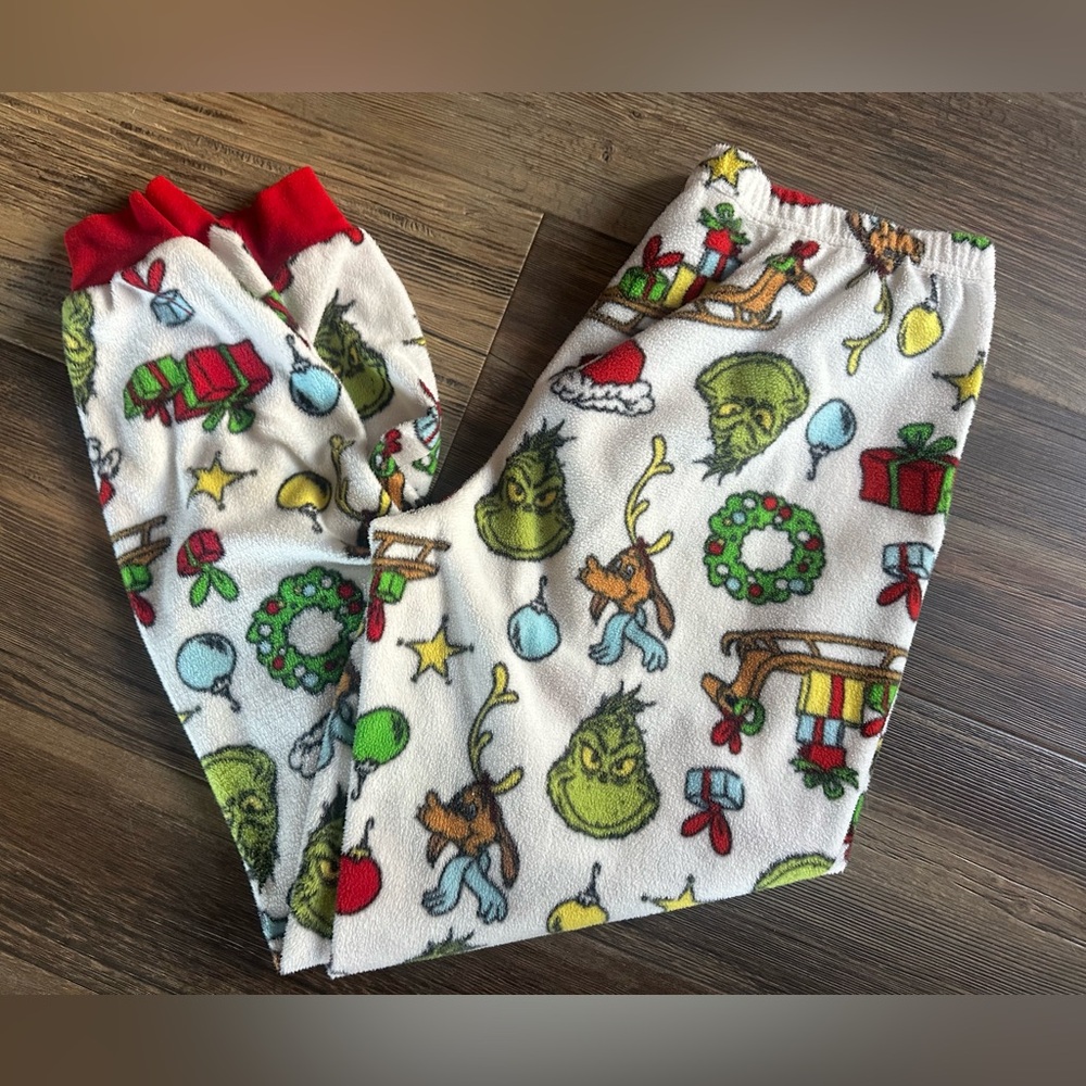 Grinch women's m 8-10 soft jogger pajama bottom pants